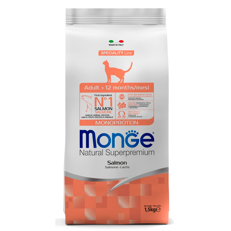 Monge Adult Monoprotein Salmon For Cats 🐈-1.5kg