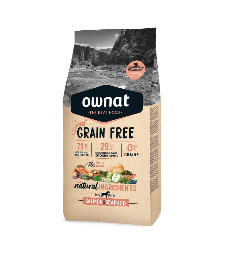 GRAIN FREE OWNAT GF JUST SALMON&SEAFOOD (DOG) 🐕  14kg