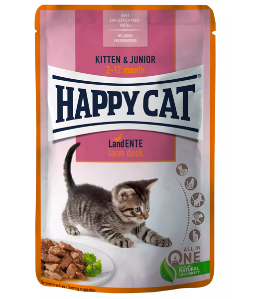 Happy Cat Kitten And Junior Farm Duck 85g