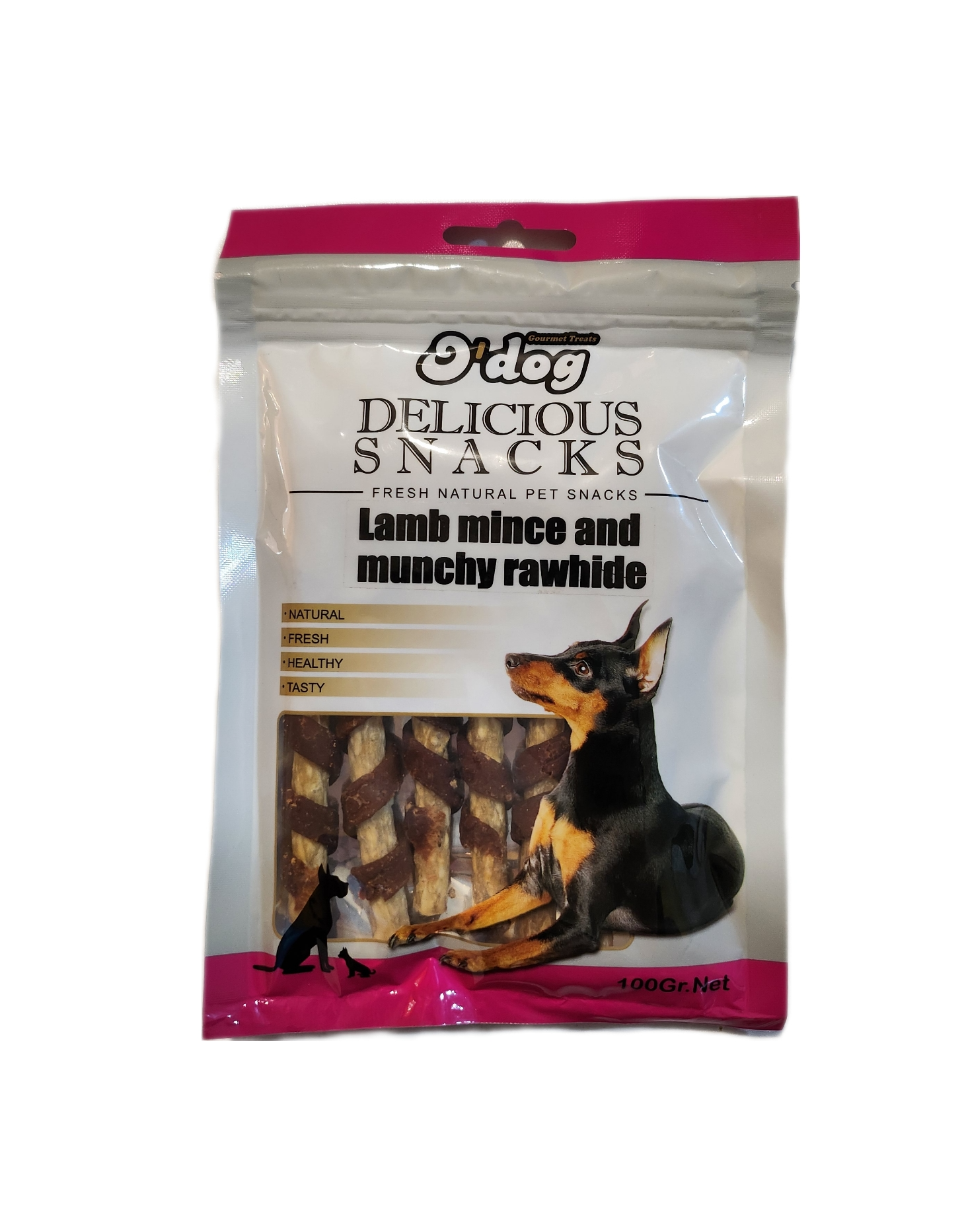 O Dog Lamb Mince And Munchy Rawhide 100g