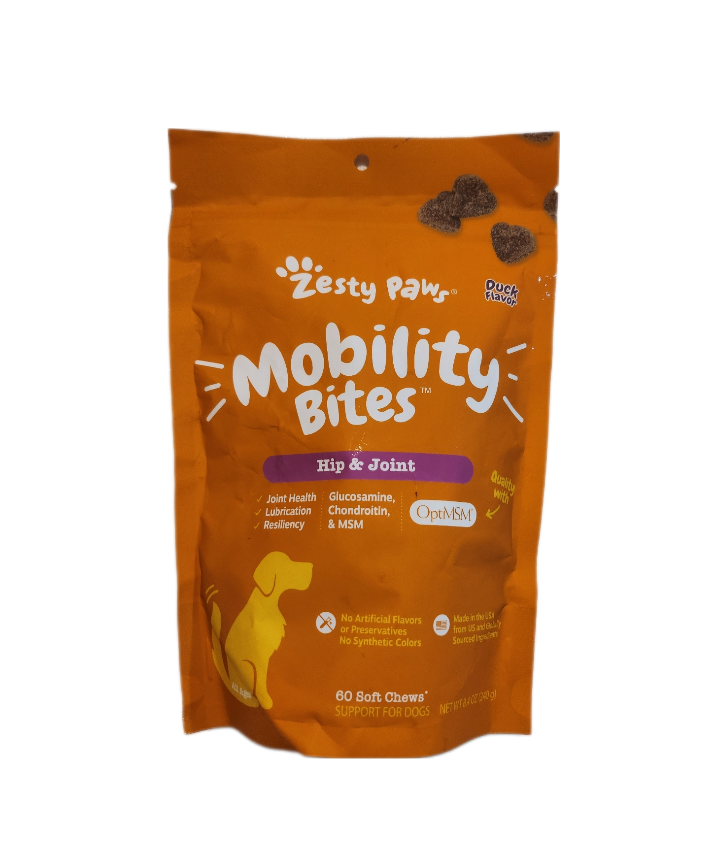 Zesty Paws Hip And Joint Mobility Bites Duck Flavored Supplement for Dogs