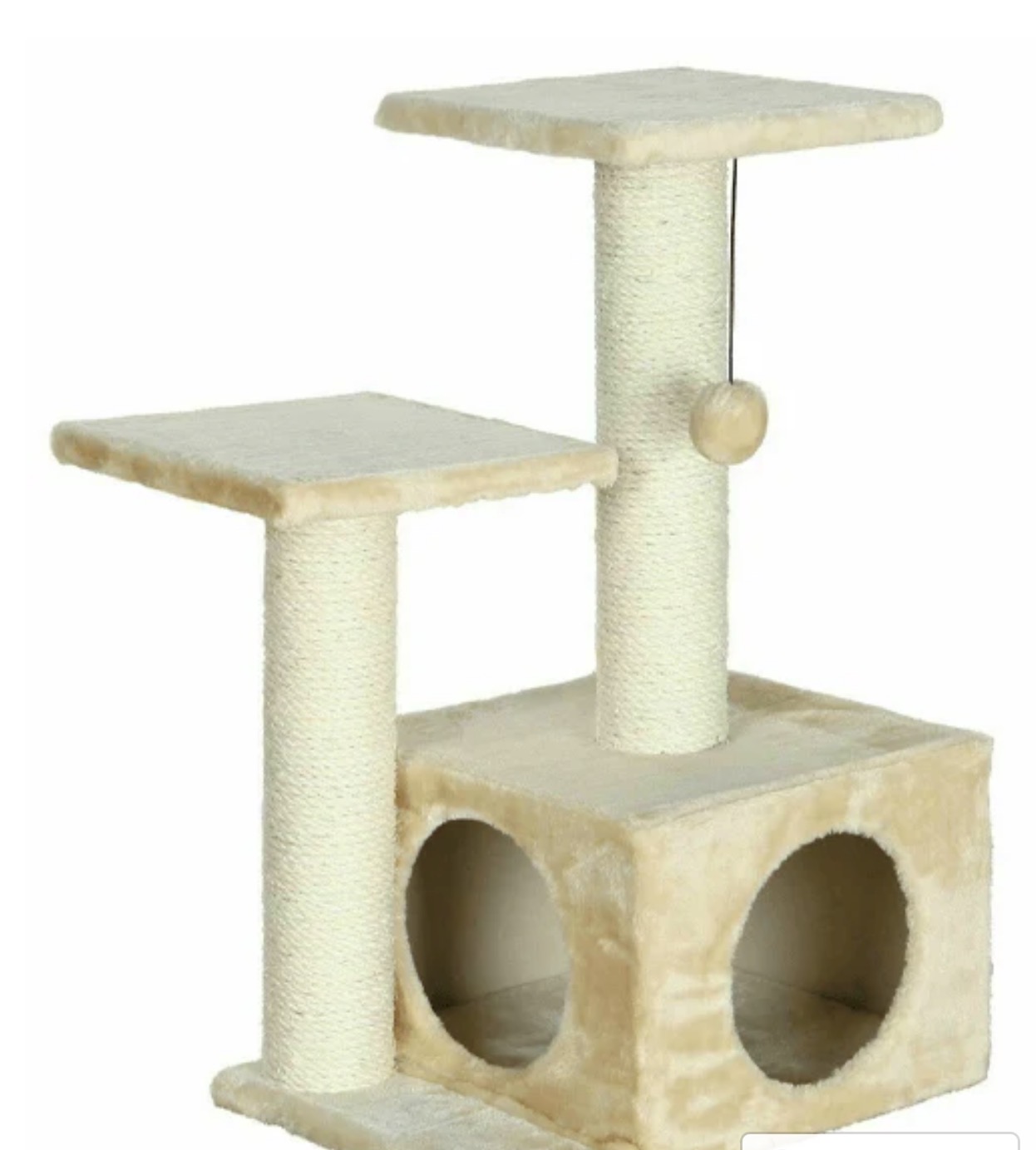 Cat Valencia Scratching Post Tree With Cave Platforms & String Toy