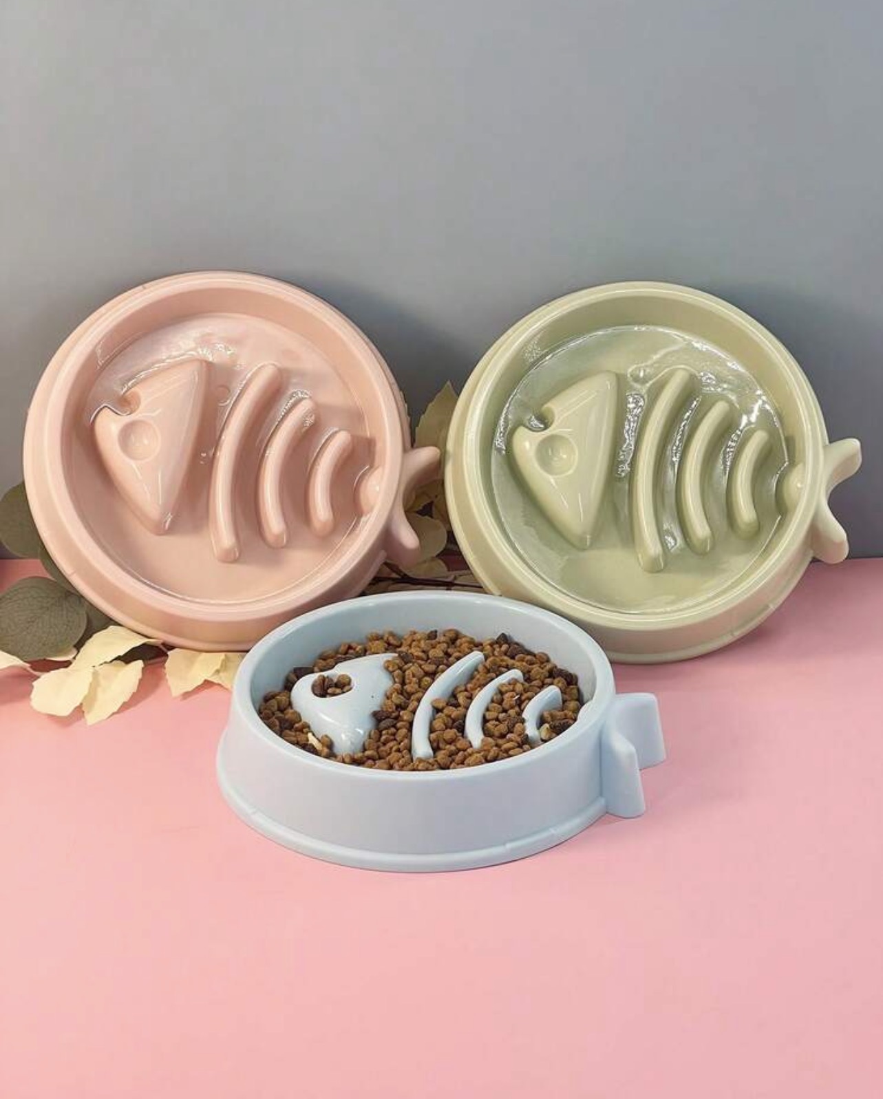 Fish Bone Shaped Slow Feeder Bowl